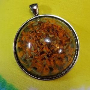 Zinnia Flower Necklace- LARGE